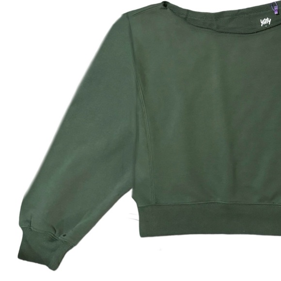 YITTY • Deep Cactus Major Label Everyday Off-The-Shoulder Terry Sweatshirt - Picture 5 of 12